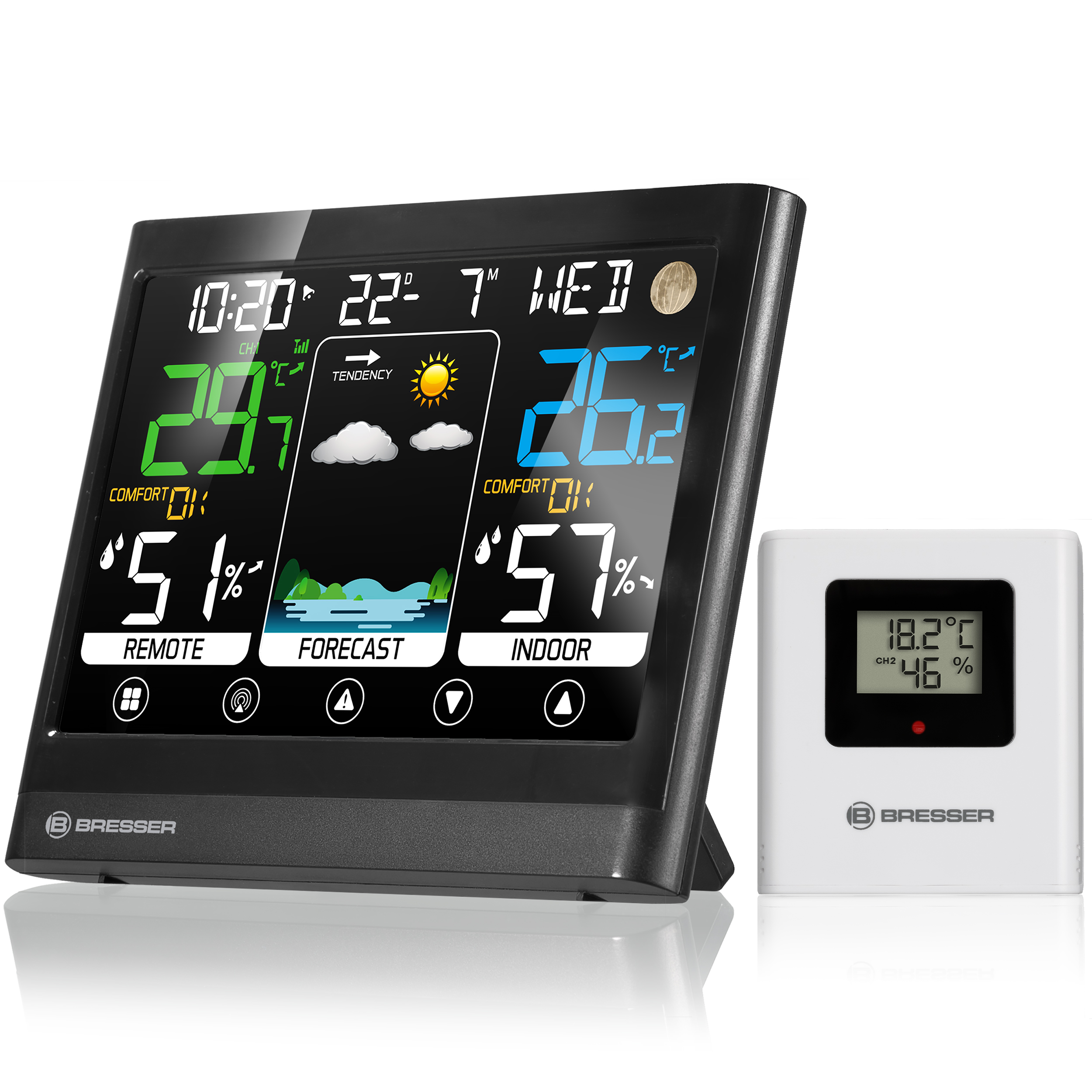 BRESSER MeteoTemp BF Wetterstation mit Touch-Display