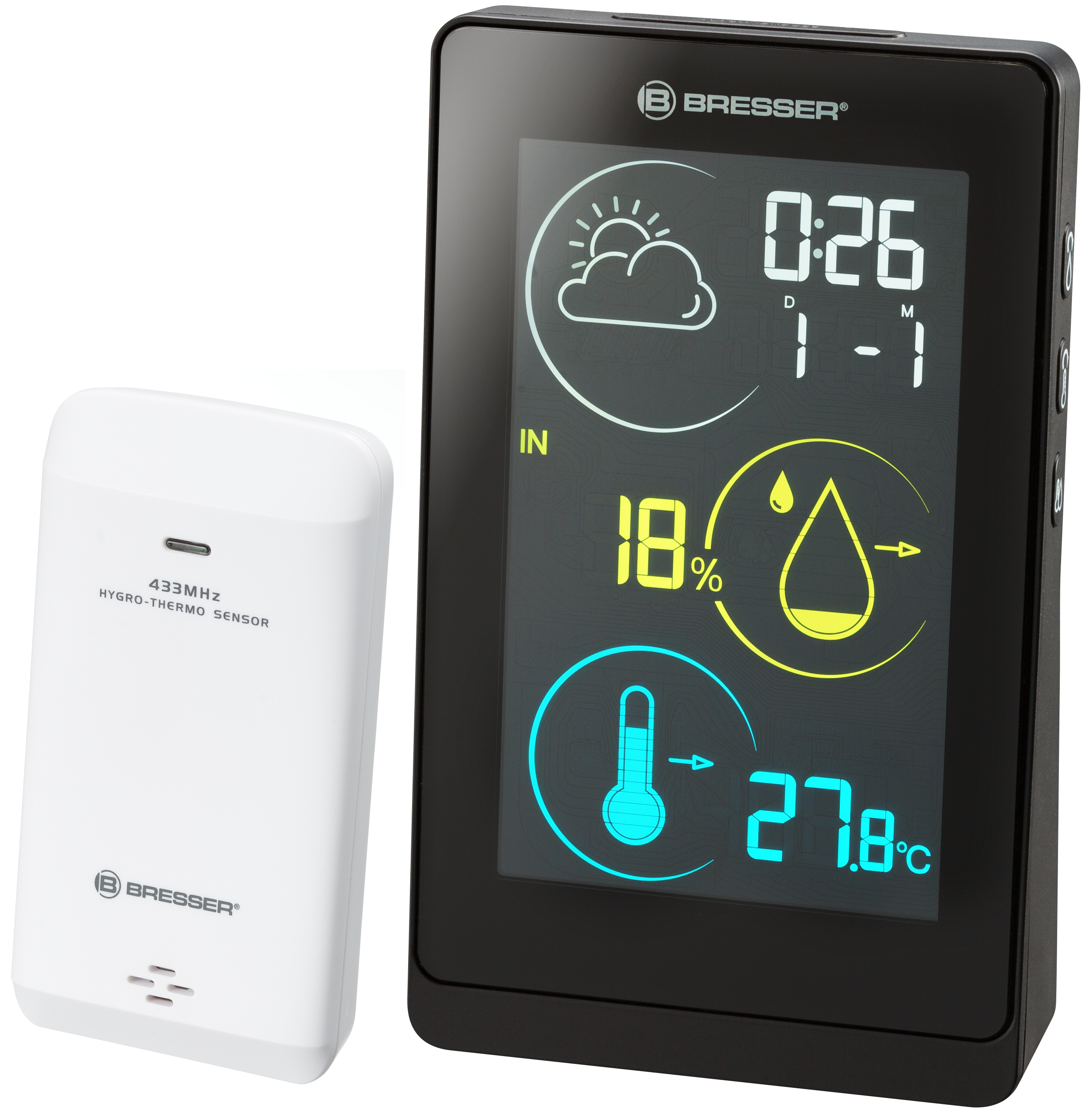 BRESSER Farbwetterstation ClimaTrend Life H mit Farbwechsel