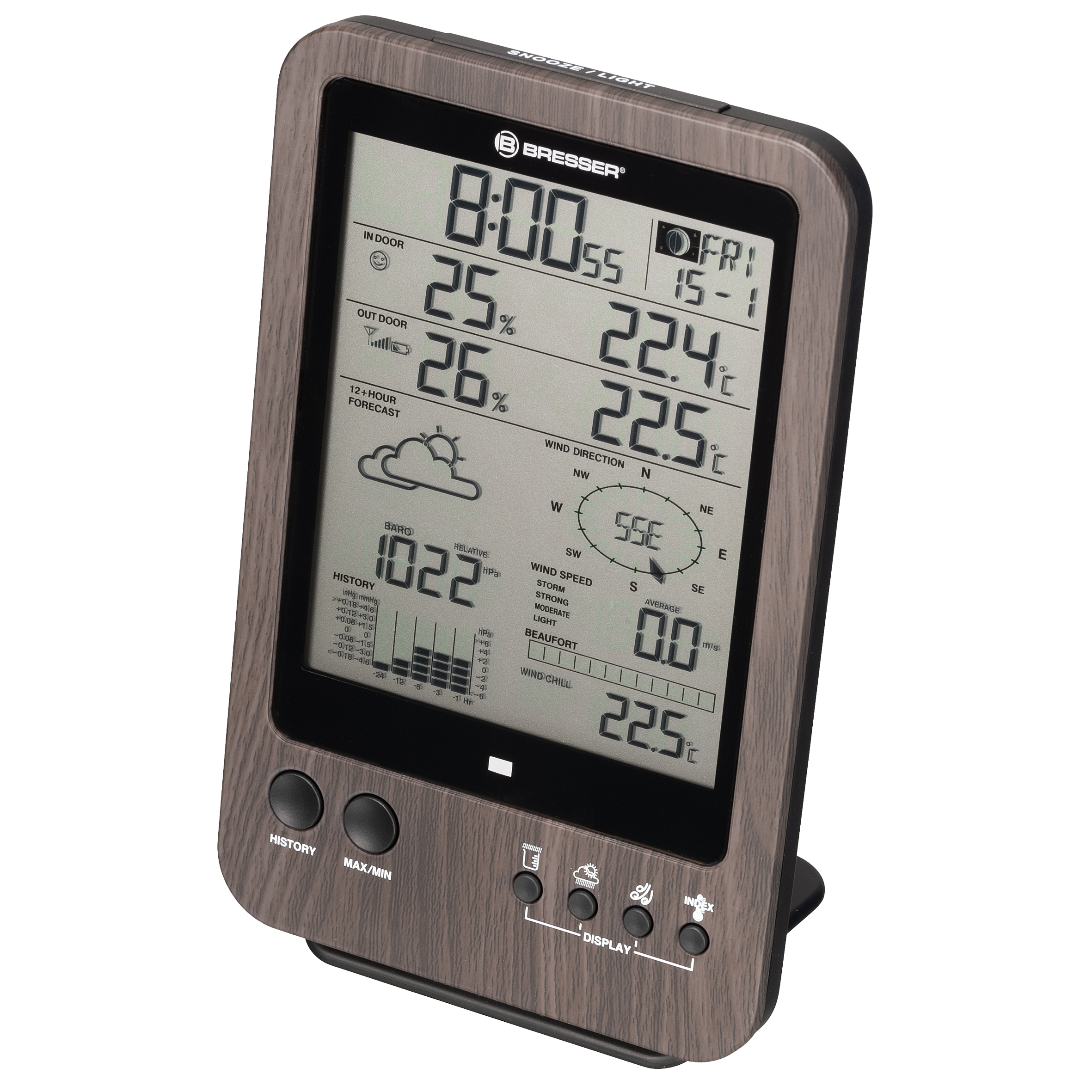 BRESSER zusätzliche / Ersatz-Basisstation für 7002512 WTW Wetterstation in Holzoptik