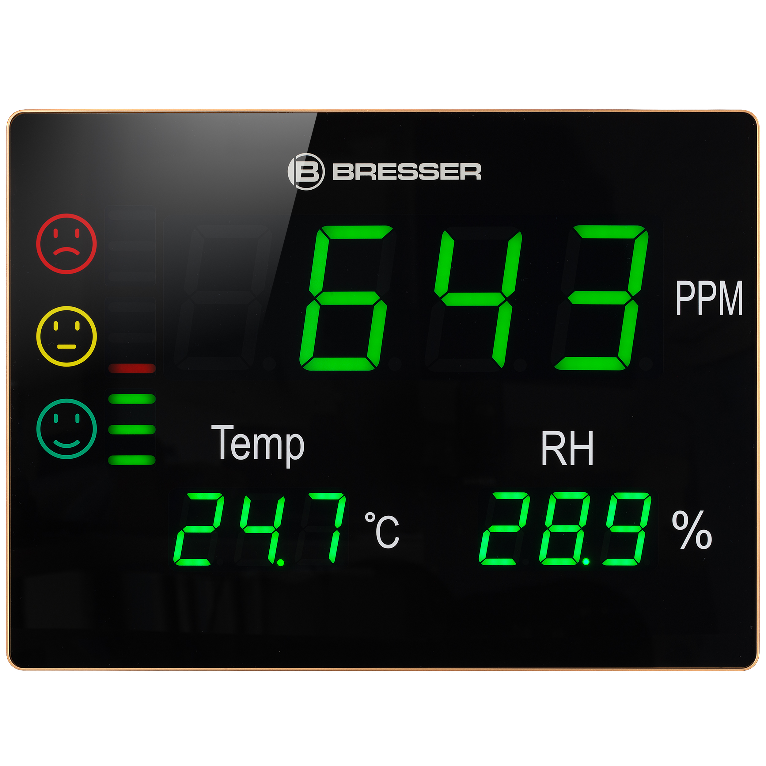 BRESSER CO2-Messgerät Smile XXL mit CO2-Ampel und extragroßem LED-Display