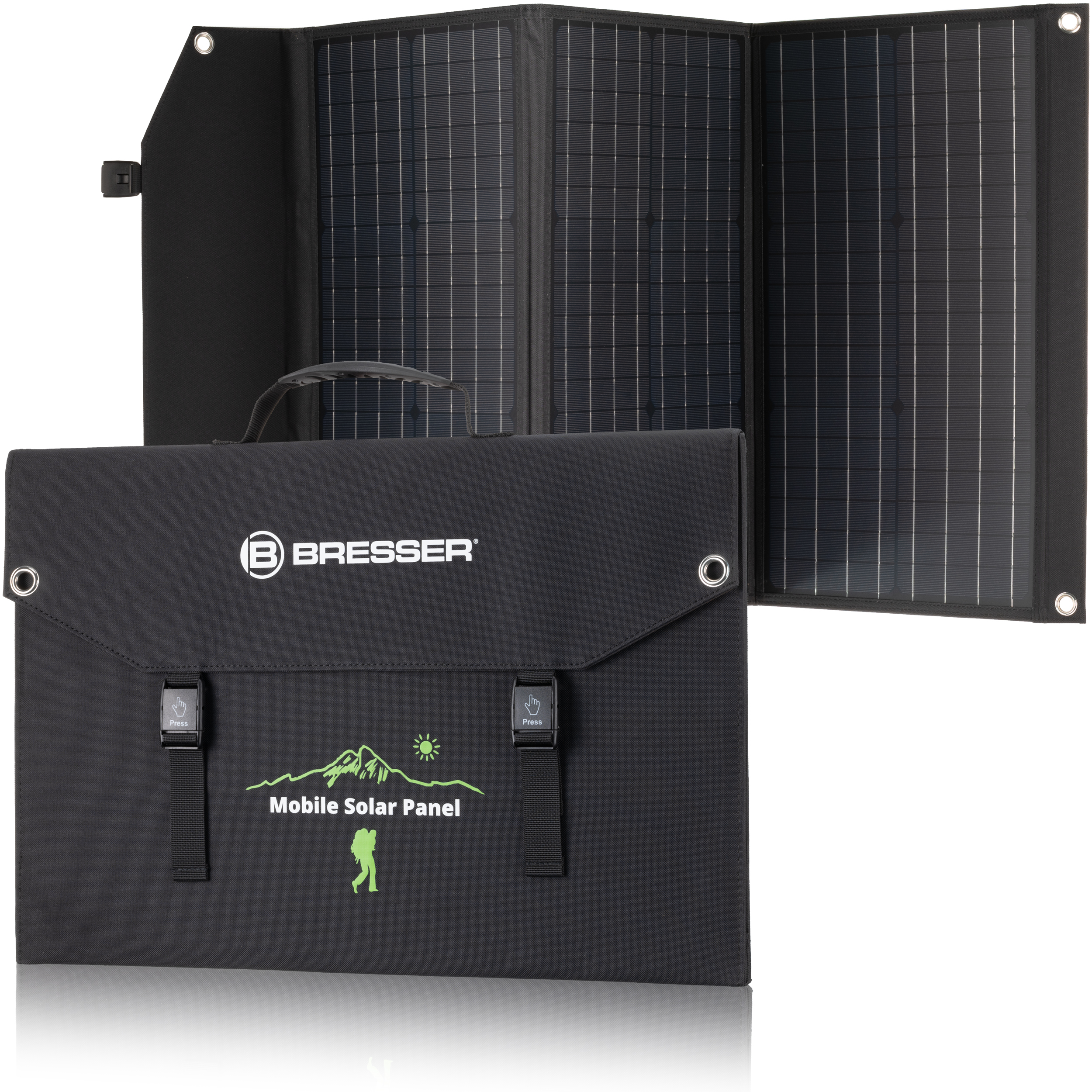 BRESSER Mobiles Solar-Ladegerät 90 Watt mit USB- u. DC-Anschluss (refurbished)