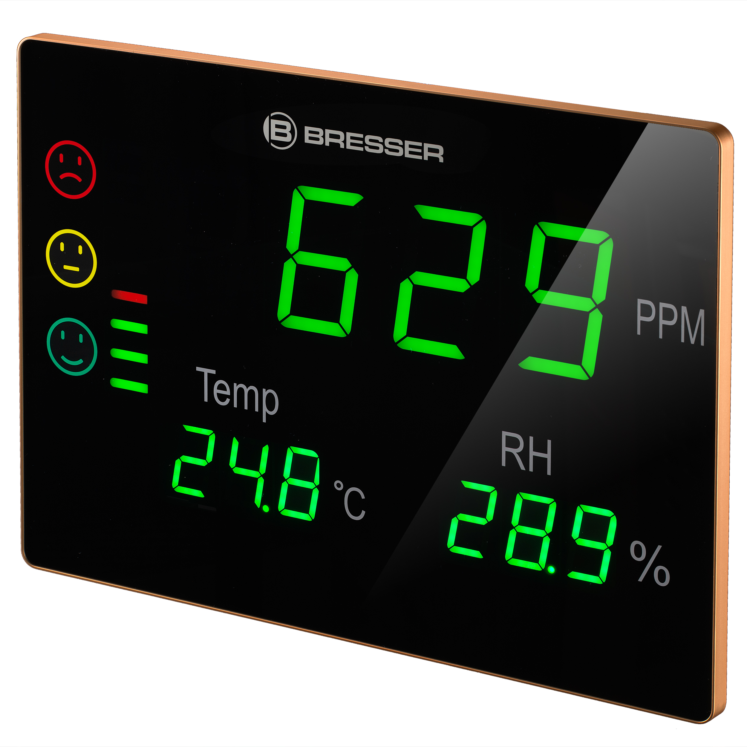 BRESSER CO2-Messgerät Smile XXL mit CO2-Ampel und extragroßem LED-Display